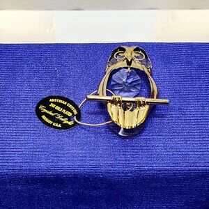 Crystal Delight 24K Gold Plated Owl Suncatcher Austrian Crystals Suction Cup VTG